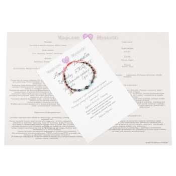 Bransoletka celebrytka TURMALIN + znak zodiaku STRZELEC zodiak